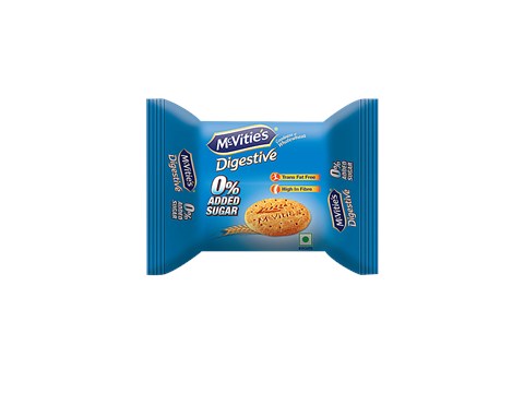 McVitie's Digestive High Fibre Biscuits - Zero Added Sugar, 75 g