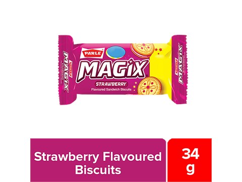 Parle Magix Sandwich Biscuits - Strawberry, 34 g