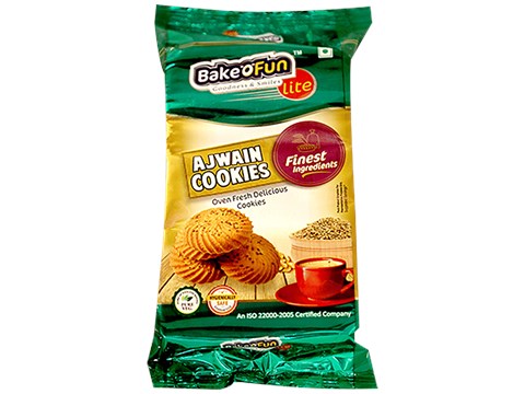 Bake O Fun lite Lite Ajwain Cookies - Authentic, Premium & Fresh, Eggless, 180 g