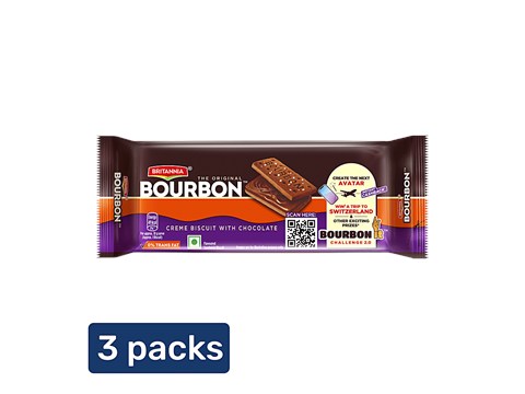 Britannia Bourbon - The Original Biscuits, 3 x 100 g