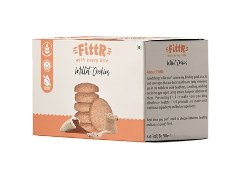 FittR Multi Millet Cookies - Rich In Protein, Iron, Vitamin, Minerals, Antioxidants, 100 g