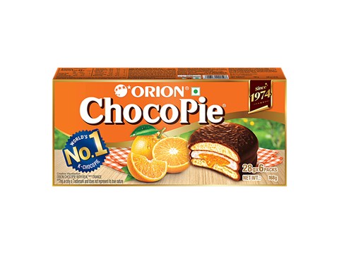 Orion Chocopie - Centre-filled Biscuit, Orange, 28 g