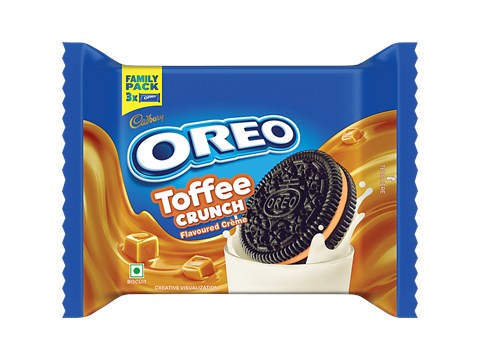 Cadbury Oreo Toffee Crunch Flavour Creme Sandwich Biscuit, 275.55 g