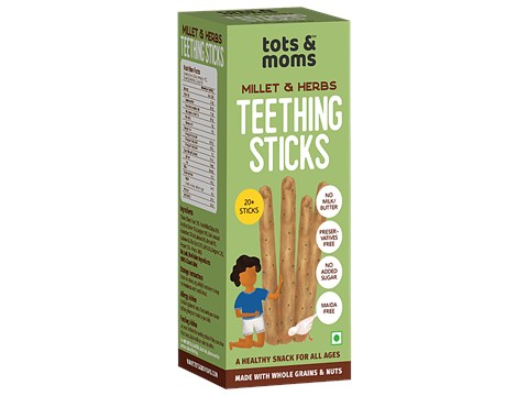Tots & Moms Millet & Herbs Teething Sticks, 150 g