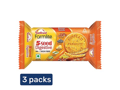Sunfeast Farmlite 5 Seed Digestive Biscuit, 3x100 g