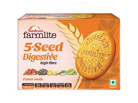 Sunfeast Farmlite 5 Seed Digestive Biscuit - High Fibre, Goodness Of 5 Power Seeds & Wheat Fibre, 250 g