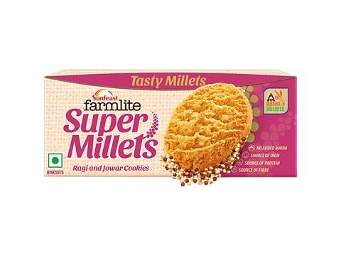 Sunfeast Farmlite Super Millets Ragi & Jowar Cookies, 75 g