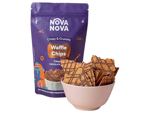 Nova Nova  Waffle Chips - Classic With Chocolate Drizzle, 85 g