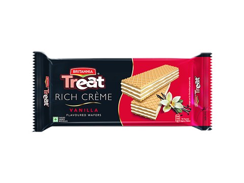 Britannia Treat Creme Vanilla Flavoured Wafer Biscuit, 55 g