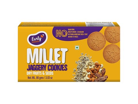 Early Foods Dryfruits & Seeds Millet Jaggery Cookies, 86 g