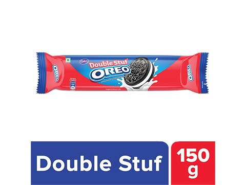 Cadbury Oreo Double Stuf - Vanilla Creme, Chocolatey Sandwich Biscuit, 150 g
