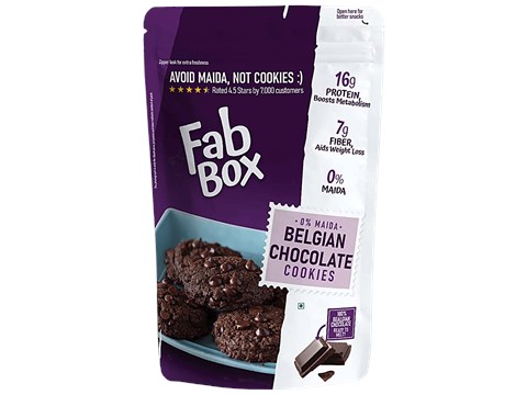 Fabbox Belgium Chocolate Cookies - Whole Wheat Flour, No Maida, Healthy Snack, Premium Quality, 220 g