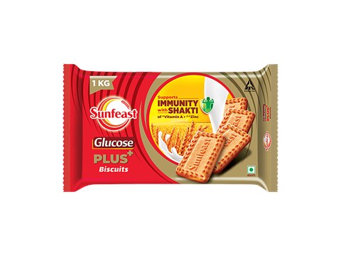 Sunfeast Glucose Plus Biscuits - With Vitamin A & Zinc, Light, Healthy, Supports Immunity, 1 kg