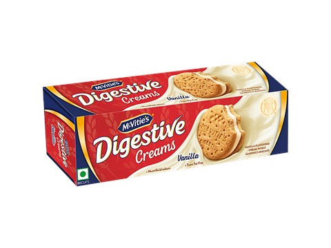 McVitie's Digestive Creams Vanilla Flavoured Wheat Sandwich Biscuits, 100 g