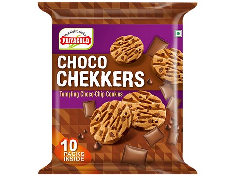 Priyagold Choco Chekkers - Choco-Chip Cookies, 350 g