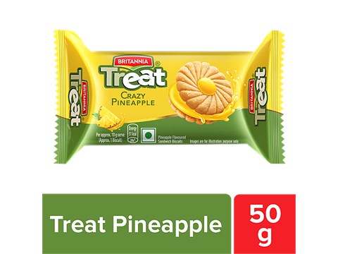 Britannia Treat Crazy Pineapple Biscuits, 50 g