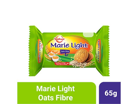 Sunfeast Marie Light Biscuits - With Oats & Wheat Fibre, Tea Time Partner, 65 g