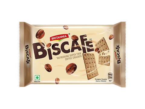 Britannia Biscafe Refreshing Super Thin Coffee Cracker, 100 g
