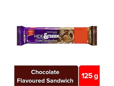 Parle Platina Hide & Seek Chocolate Flavoured Choco Chip Creme Sandwiches, 100 g