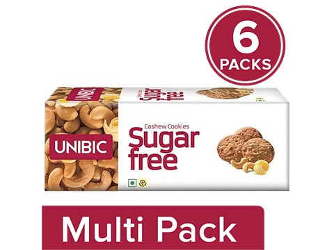 Unibic Sugar Free Cashew Cookies, 6x67.5 g