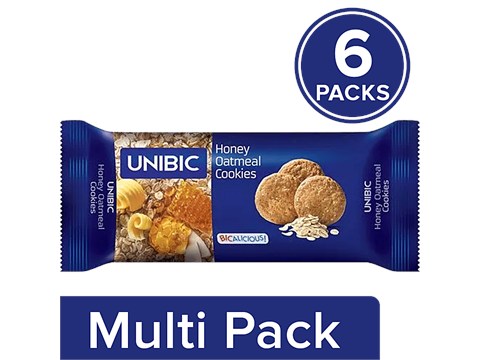 Unibic Cookies - Honey Oatmeal, 6 x 67.5 g