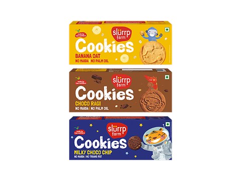 Slurrp Farm Cookies - Banana Oat + Choco Ragi + Milky Choco Chip, No Maida, No Palm Oil, 240 g