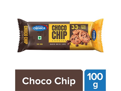 Cremica Choco Chip Cookies - Soft, Chewy & Healthy, 100 g