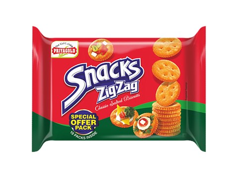 Priyagold Snacks ZigZag - Classic Salted Biscuits, 350 g
