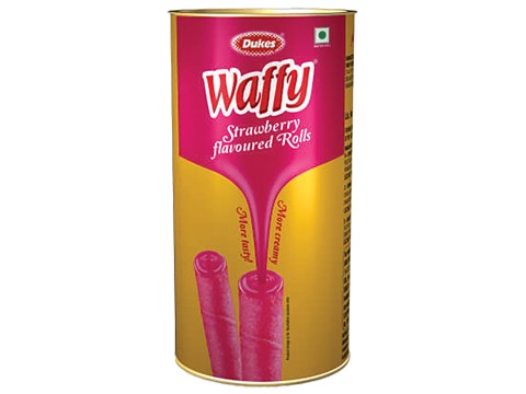 Dukes  Waffy Strawberry Flavoured Rolls, 300 g