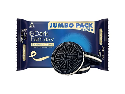 Sunfeast Dark Fantasy Vanilla Flavoured Sandwich Crme Biscuits, 395 g