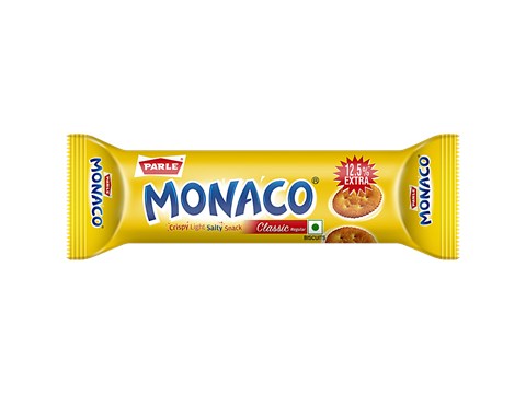 Parle Monaco Biscuit - Classic Regular, Salted Snack, 52.2 g