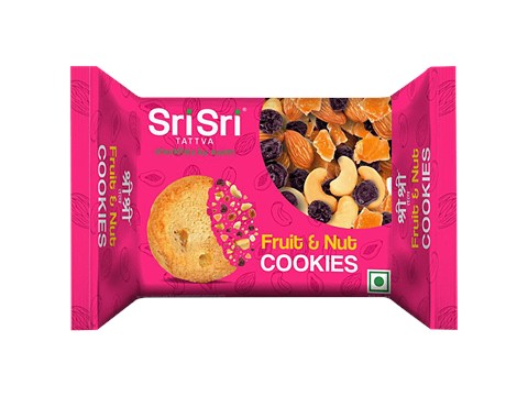 Sri Sri Tattva Fruit & Nut Cookies - Crispy, Crunchy, Perfect Snack, 90 g
