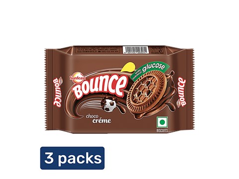 Sunfeast Bounce Biscuits - Choco Creme Cookies, 3x58 g