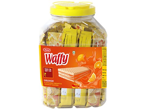 Dukes  Waffy - Orange Flavoured Creamy & Crunchy Sandwich Wafer Biscuit, 520 g