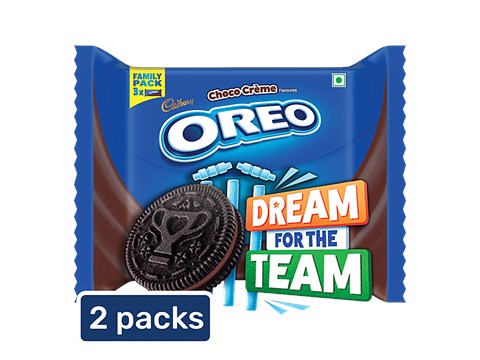Cadbury Oreo Chocolate Flavour Creme Sandwich Biscuit, 2x275.55 g