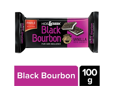 Parle Platina Hide & Seek Black Bourbon Vanilla Creme Sandwich, 100 g