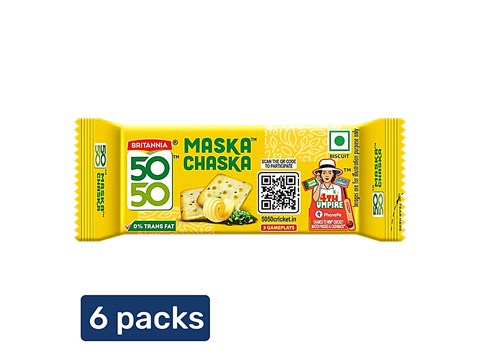 Britannia 50 50 Maska Chaska Salted Biscuits, 6x38 g