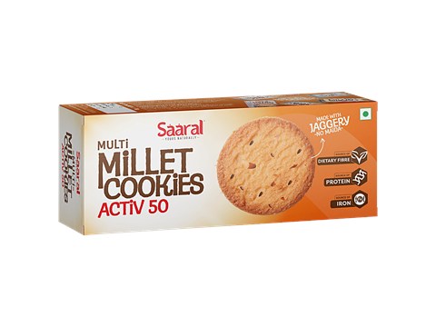 Saaral Multi Millet Cookies - Activ 50+, No Maida, Made With Jaggery, 100 g
