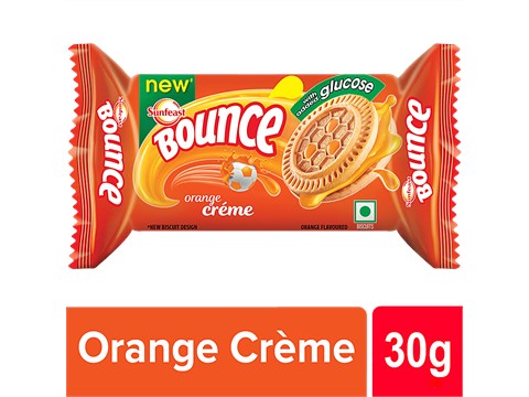 Sunfeast Bounce Orange Creme Cookies, 30 g