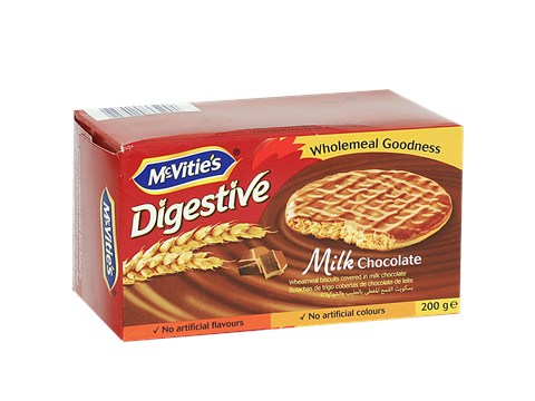 McVitie's Wholewheat Digestive Imported Biscuits Coated With Milk Chocolate, 200 g