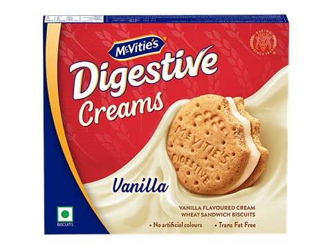 McVitie's Digestive Creams Vanilla Flavoured Wheat Sandwich Biscuits, 400 g