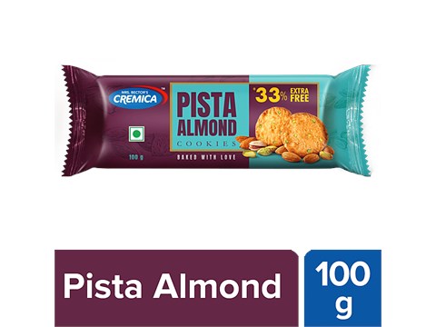 Cremica Pista Almond Cookies, 100 g