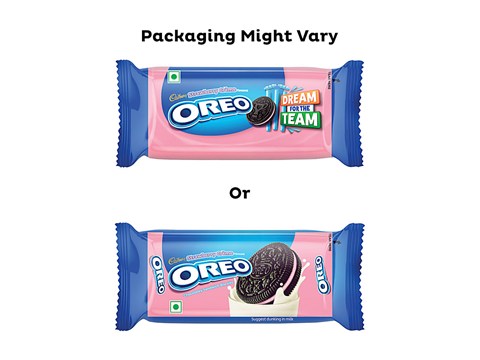 Cadbury Oreo Strawberry Flavour Biscuit Cream Sandwich, 41.75 g