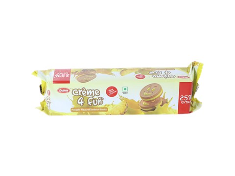 Dukes  Creme 4 Fun Sandwich Biscuits - Pineapple, 150 g