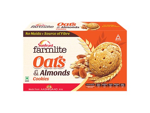 Sunfeast Farmlite Oats & Almonds Cookies, 300 g
