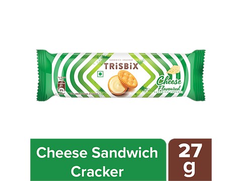 Trisbix Sandwich Crackers Biscuit - Cheese Flavoured, 27 g