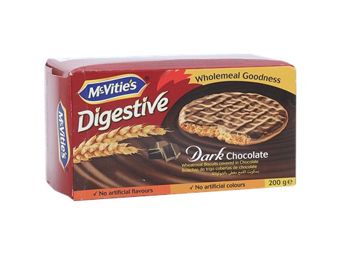 McVitie's Wholewheat Digestive Imported Biscuits Coated With Dark Chocolate, 200 g