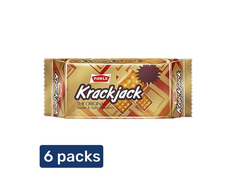 Parle Krackjack Sweet & Salty Cracker Biscuits, 6  x (22.05 + 6.30 g)