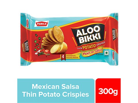 Parle Aloo Bikki Thin Potato Crispies - Mexican Salsa, 304 g