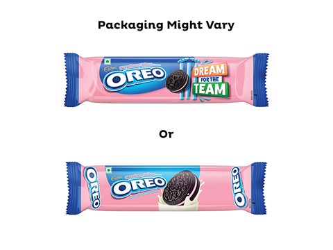 Cadbury Oreo Strawberry Flavour Creme Sandwich Biscuit, 108.55 g